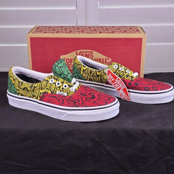 VANS Era Snake Python Rasta Colors Green Yellow Red Black Shoes Mens 5.5 / Wms 7 - Picture 4 of 7